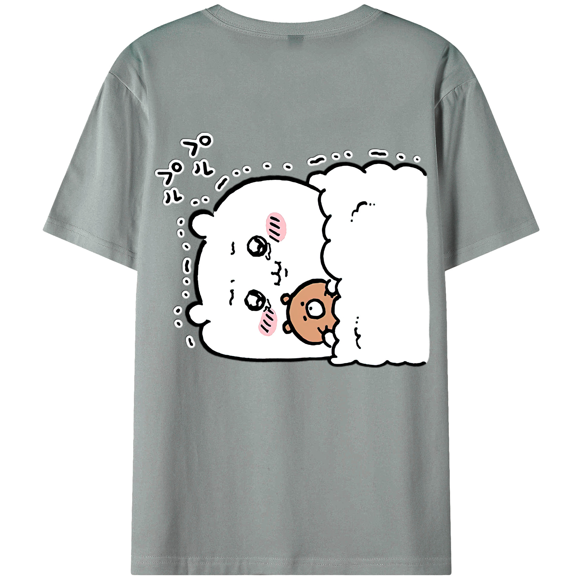 （画像用） ちいかわ ちいかわ Chii-kawa chiikawa 綿100％ メンズ半袖Tシャツ（バックプリント） 通気性